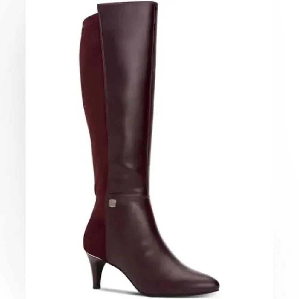 NWOT Alfani Womens Hakuu Zipper Pointed Toe Knee-High Boots